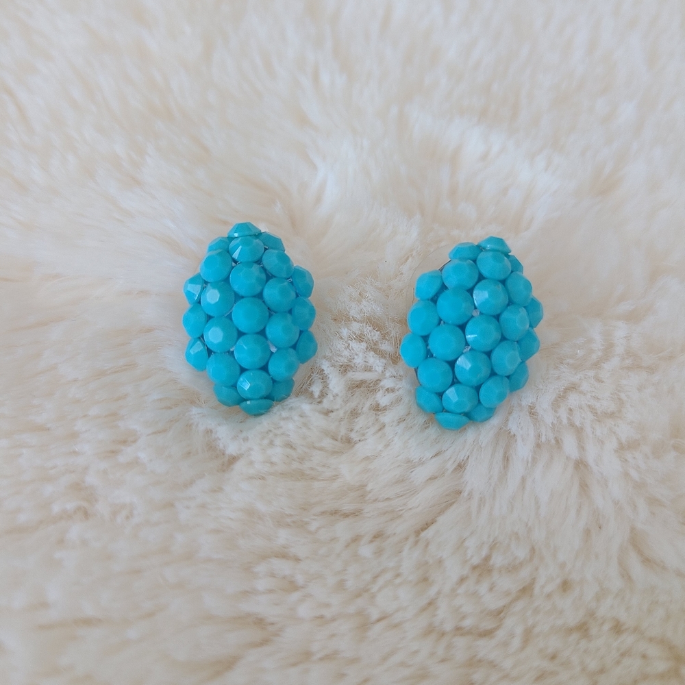 Bright Blue Stud Earrings